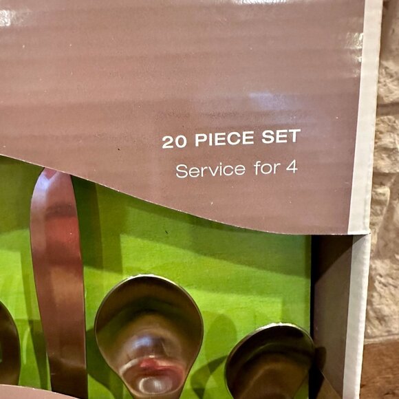 NWT Knork Matte 20-Piece Flatware Set, Silver Matte Finish - Picture 3 of 5